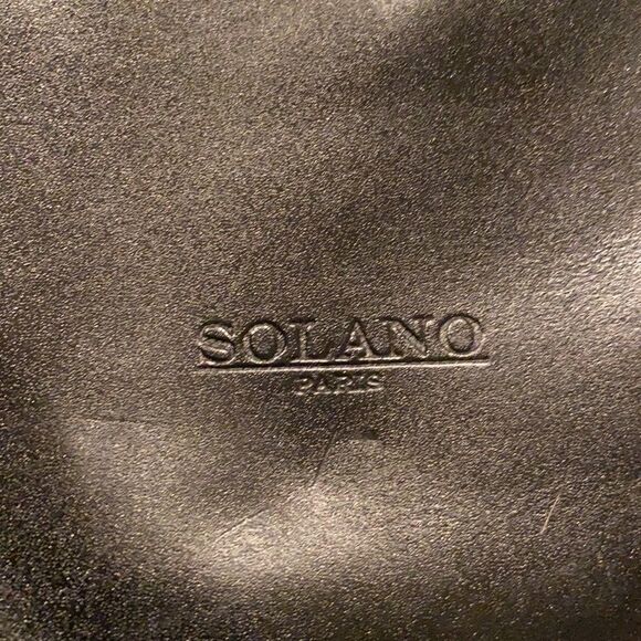 SOLANO PARIS BLACK LEATHER shoulder PURSE made in France in EUC - Picture 2 of 10